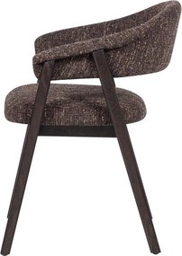 Тъмнокафяв тапициран трапезен стол с подлакътници Tunar – WOOOD