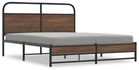 4100484 vidaXL Рамка за легло без матрак 150x200 см кафяв дъб инженерно дърво