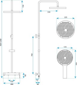 Комплект за душ Rea Hunter Brush Nickel
