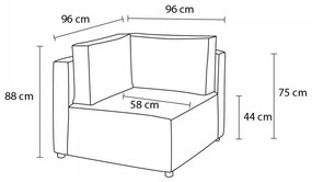 Светлозелен модулен диван от рипсено кадифе (променлив) Nihad modular – Bobochic Paris