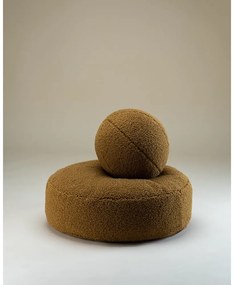 Кафяв детски пуф от букле Round – Wigiwama