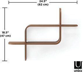 Двуетажен рафт от каучуково дърво в естествен цвят Montage - Umbra