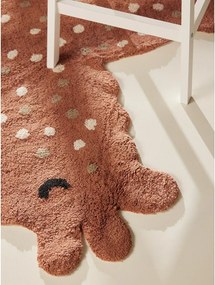 Кафяв памучен детски килим подходящ за пране/ръчно изработен 89x120 cm Snuggle Gino – Hanse Home