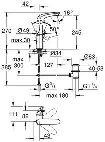 Кран за тоалетна Grohe Eurostyle New LS3 mixed L-Size