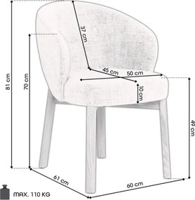 ДЕБОРА Бежово (тъкан Juto 4)/рамка опушен дъб (нюанс на орех) - ДЪРВЕН СТОЛ ЗА ДНЕВНА, ТРАПЕЗАРИЯ, ОФИС