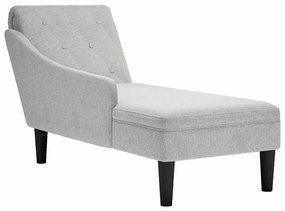 4009770 vidaXL Кушетка с възглавница и десен подлакътник, сив, текстил
