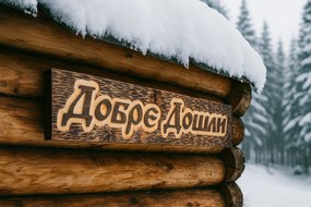 Дървена табела с персонализиран надпис /модел C050024/