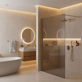 Параван за душ Rea Flexi Grey / Gold 90