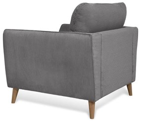 Тъмносиво кресло от рипсено кадифе Paris – Scandic