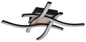 Черно-кафява LED светлина за таван 46x46 cm Route - Trio