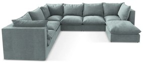 Син ъглов диван (ляв ъгъл/U форма) Manao – Makamii