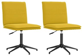 3315374 vidaXL Трапезни столове, 2 бр, жълти, кадифе