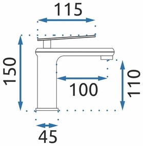 Смесител за мивка  REA Blade Old Black low