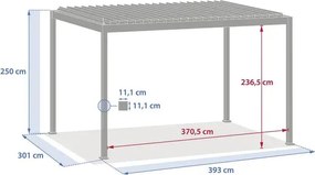 Електрическа пергола Hesperide Evora, Алуминий с дървесен ефект, 4x3 m