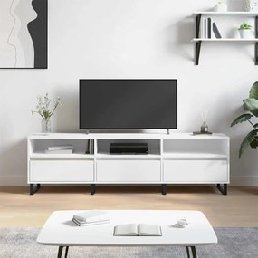 831300 vidaXL ТB шкаф, бял, 150x30x44,5 см, инженерно дърво