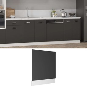 802564 vidaXL Панел за съдомиялна машина "Lyon" сив 59,5x3x67 см, инженерно дърво