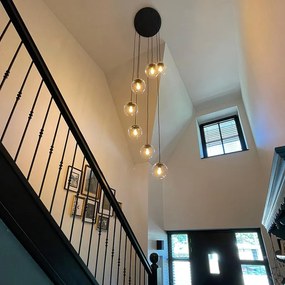 Висяща лампа в стил Арт Деко черна 7-светлина - Pallon