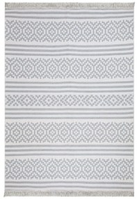 Сиво-бял памучен килим , 60 x 100 cm Duo - Oyo home