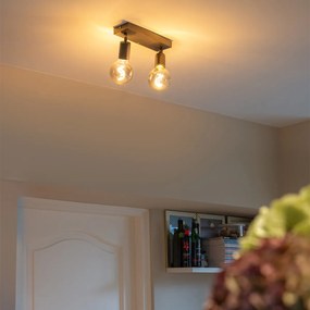 Модерен прожектор черен правоъгълен 2-светлина - Facil