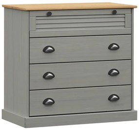 353162 vidaXL Скрин VIGO, сив, 80x40x76 см, бор масив