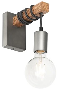 Индустриален стенен аплик стомана с кафяво - Gallow