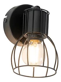 Модерен прожектор черен стоманен регулируем - Botu