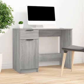 817127 vidaXL Бюро, сив сонома, 100x50x75 см, инженерно дърво