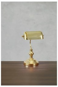 Настолна лампа в месингов цвят със стъклен абажур (височина 42 cm) Bankers – Markslöjd