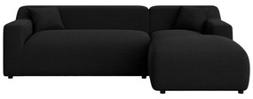 Черен ъглов диван от рипсено кадифе (десен ъгъл) Martin – Ropez