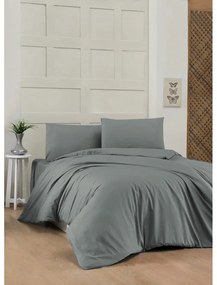Тъмносиво памучно спално бельо за единично легло 140x200 cm - Mijolnir