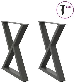 4012730 vidaXL Крака за трапезна маса, 2 бр., антрацит, 80x(72-73,3) см, стомана