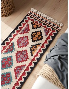 Червена двустранна ръчно изработена вълнена пътека 60x190 cm Kamal Kian – Nouristan