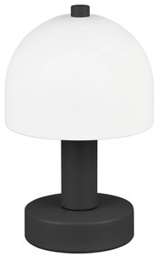 Черно-бял настолна лампа със стъклен абажур (височина 19 cm) Glenn – Trio