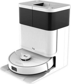 Прахосмукачка робот Magnum PRO, 55W, 10000 Pa, 0.3 л, 130 мин, Wi-Fi, LDS, Гласови известия, Автоматична станция за вода и самопочистване, HEPA, Бял