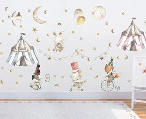 Стикер за стена в детската стая - цирк с животни