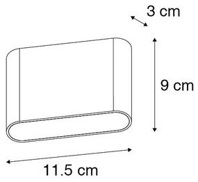 Модерна външна стенна лампа черна 11,5 см с LED IP65 - Batt