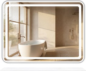 LED стенен огледало с рафт 80x60 см L-8060