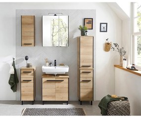 Стенен шкаф за мивка от декор от дъб в естествен цвят 53x60 cm Quickset 395 – Pelipal