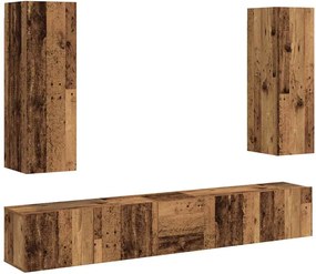 3328959 vidaXL Комплект ТВ шкафове за стенен монтаж 5 части, инженерно дърво