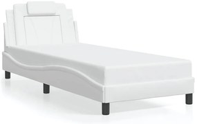 3208062 vidaXL Рамка за легло Viana без матрак, бяла, 90x190 см изкуствена кожа