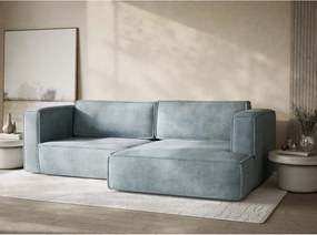 Светлосин шенилов сгъваем/с място за съхранение ъглов диван (десен ъгъл) Velto – Maison de Rêve