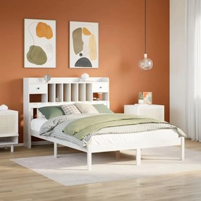 3322342 vidaXL Легло с етажерка за книги, без матрак, 140x200 см, бор масив