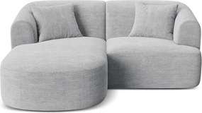 Светлосив ъглов диван от рипсено кадифе (ляв ъгъл) Campi – Cosmopolitan Design