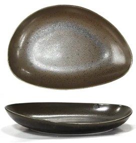 Horecano - Порцеланово плато овал дълбоко 35см ANTIQUE-BLACK(TR0005-14B)