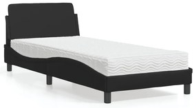 3208297 vidaXL Легло с матрак, черно, 80x200 см, изкуствена кожа