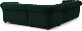 Зелен кадифен разтегателен ъглов диван (десен ъгъл L форма) York Blik – Ropez