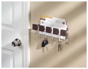 Nástěnný držák na klíče s přihrádkou na dopisy iDesign Fombu