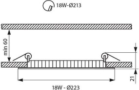 LED панел ESTE, бял, 18W, 4000K