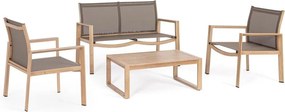 Алуминиев градински комплект от за отдих в естествен цвят за 4 Kallen – Bizzotto