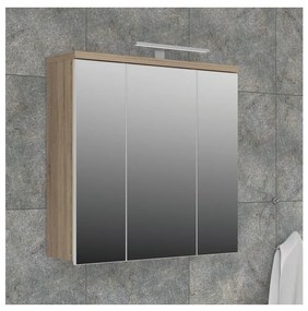 Стенно шкафче за баня с огледало VENOM бяло/дъб сонома